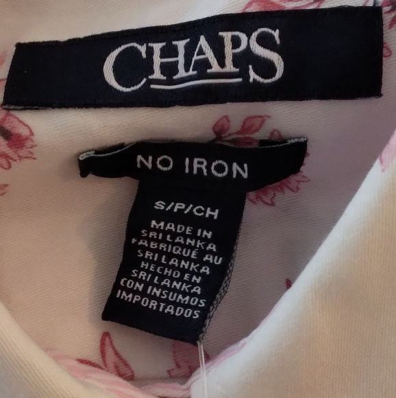 Chaps Women Dress Blouse White Pink Flowers S/P/CH - Picture 5 of 8